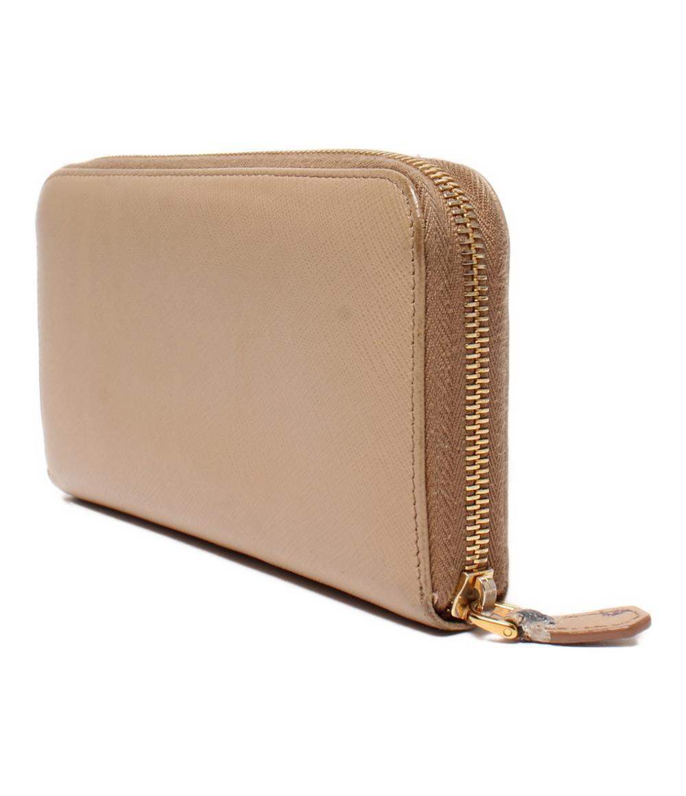 Prada round zipper wallet long Black